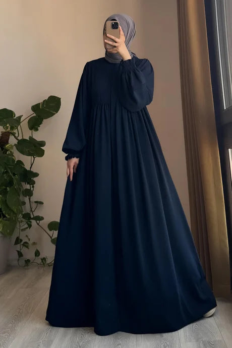 Abaya  Élégante – Fluide avec Manches Bouffantes, Chic et Modeste pour le Quotidien