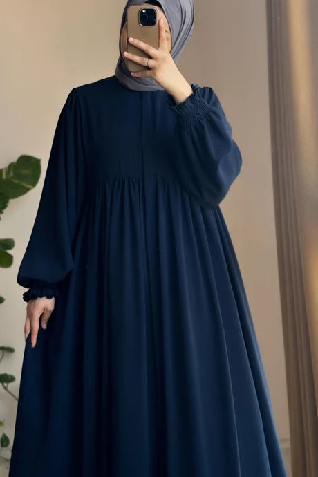 Abaya  Élégante – Fluide avec Manches Bouffantes, Chic et Modeste pour le Quotidien